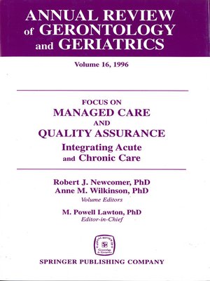 cover image of Annual Review of Gerontology and Geriatrics, Volume 16, 1996